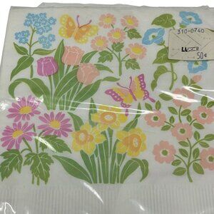Vintage American Greetings Forget Me Not Napkins 16 Spring Floral LA Joe Tag